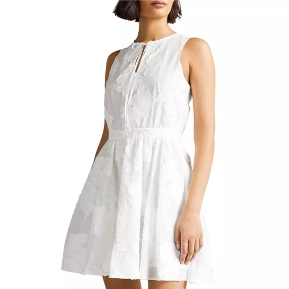 Ted Baker London White Sleeveless Mini Dress